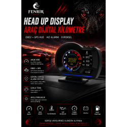 Head Up Display Araç Dijital Kilometre OBD2 + GPS HUD Hız Alarmı RPM Su Sıcaklığı Basınç Evrensel