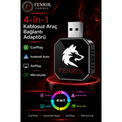 AI Box Kablosuz Araç Ekran Yanstıcı ve Carplay Adaptörü, Kablosuz Dönüştürücü 4in1 İOS & ANDROİD