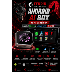 FENRIR GARAGE 4+32 GB HDMI Destekli Android AI Box Kablosuz CarPlay Android Auto YouTube Netflix HDMI Versiyon