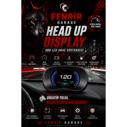 FENRIR GARAGE Head Up Display OBD LCD Araç Göstergesi Dijital Hız Göstergesi RPM Voltaj Su Sıcaklığı Yakıt Tüketimi OBD + EOBD Destekli