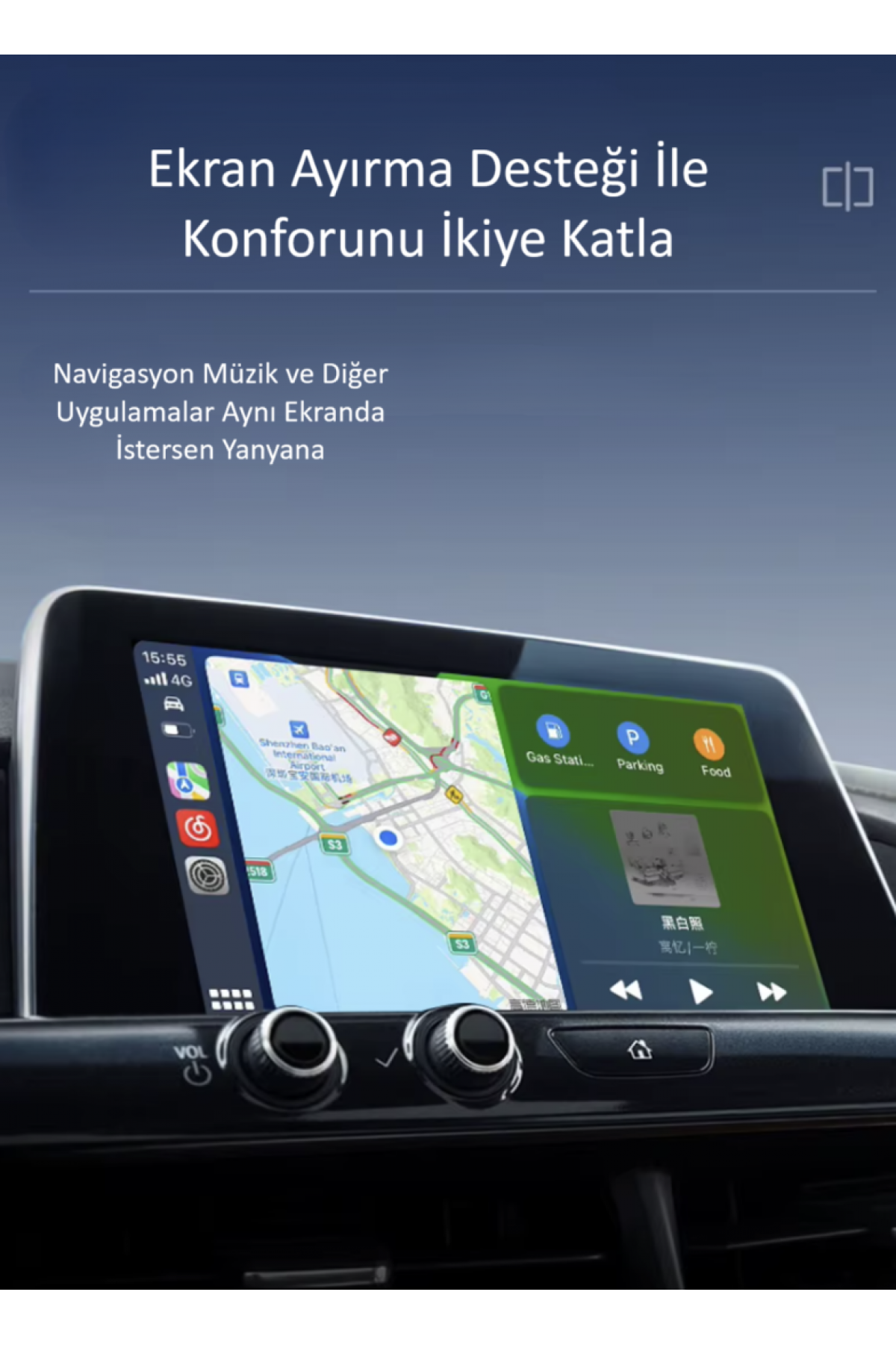 Kablosuz CarPlay ve AndroidAuto Çevirici - Apple ve Andriod Uyumlu Fenrir Dongle