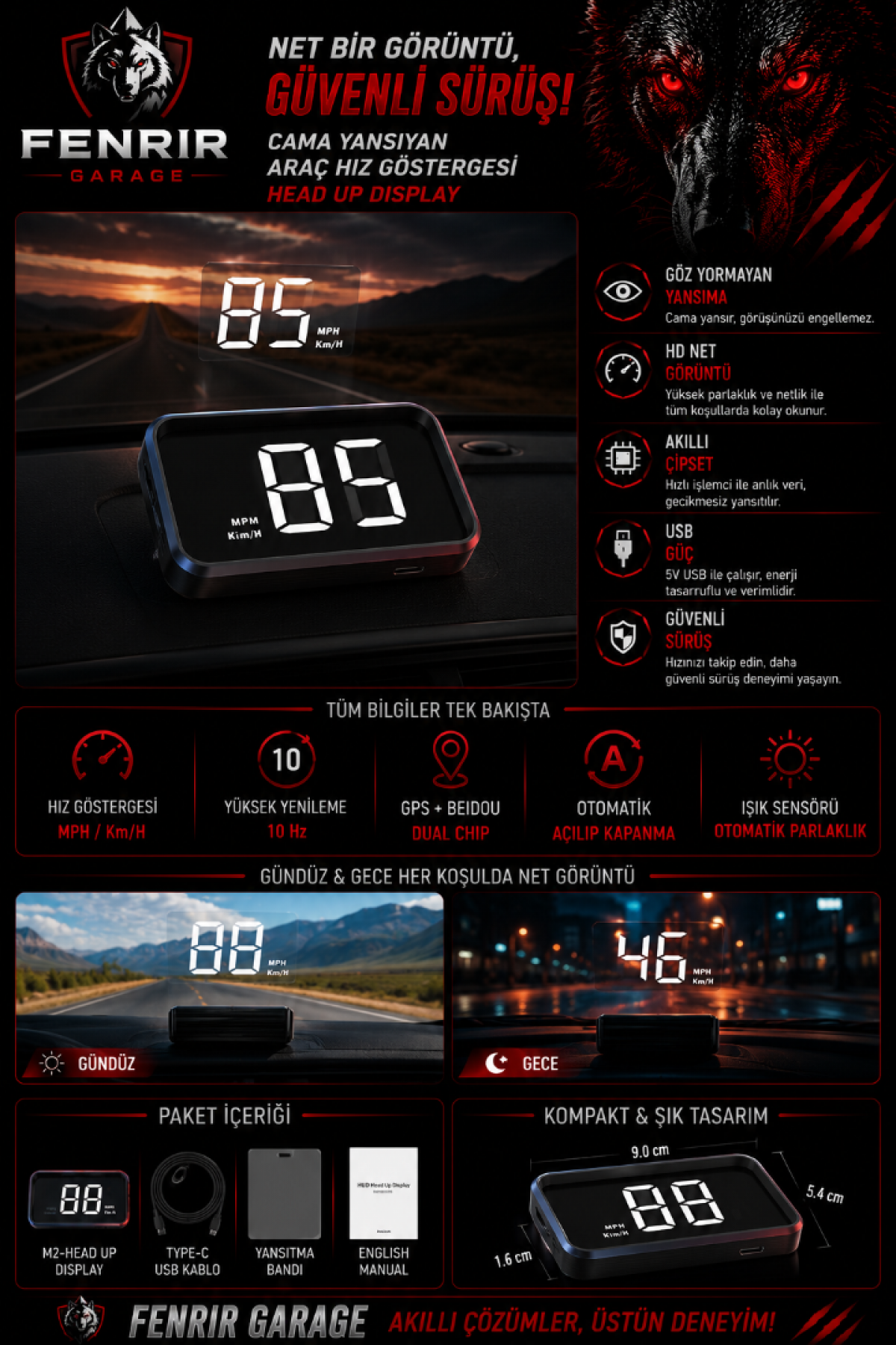 Cama Yansıyan Araç Hız Göstergesi Head Up Display Cama Yansıyan Araç Hız Göstergesi Head Up Display