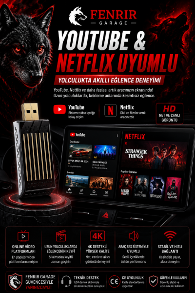 Android AI Kutusu Kablosuz CarPlay / Android Auto YouTube Netflix Uyumlu Android AI Kutusu Kablosuz CarPlay / Android Auto YouTube Netflix Uyumlu